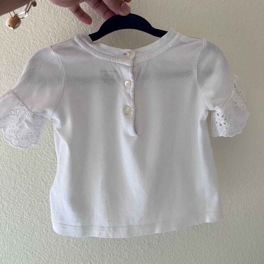 Polo Ralph Lauren Embroidered Ruffled Top, Baby Girls - Picture 3 of 5